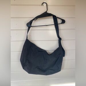Baggu Large Black Nylon Cross Body Zip Up Bag with Adjustable Strap